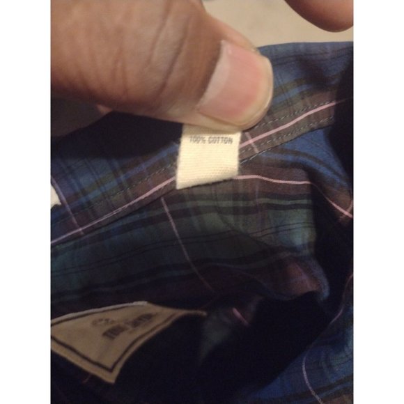 Todd Snyder Blue and Green Plaid Casual Button Down Shirt - Picture 8 of 11